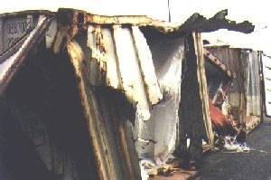 Повреждение нескольких контейнеров из-за неправильного крепления груза Повреждение нескольких контейнеров из-за неправильного крепления груза